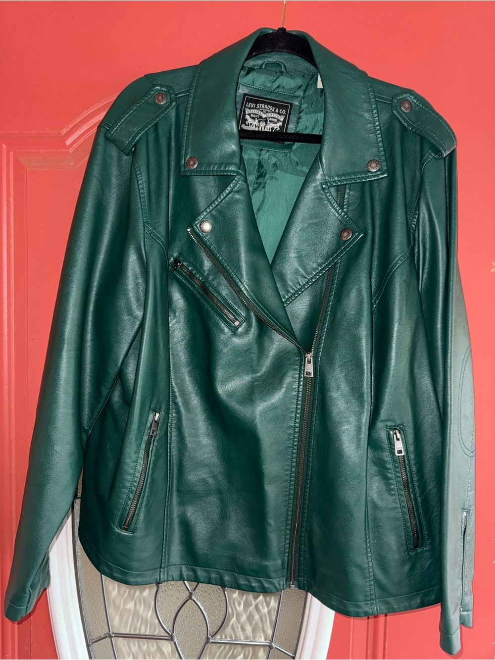 Levi's Women's Forest Green Faux Leather Moto Jacket